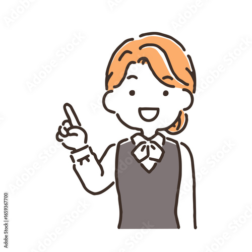 Wallpaper Mural 人差し指を立てて説明している制服の女性 Torontodigital.ca