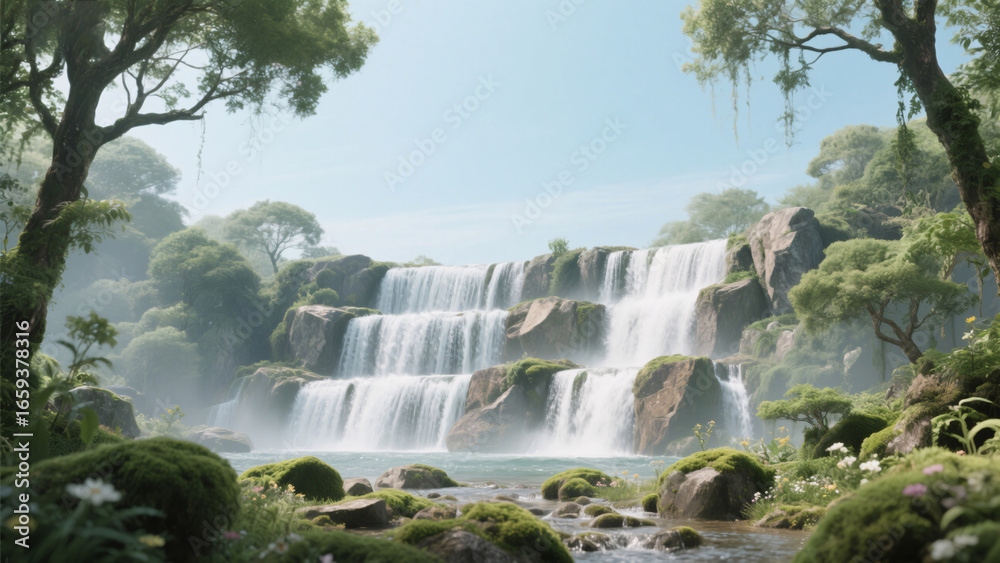 Fototapeta premium waterfall in the mountains