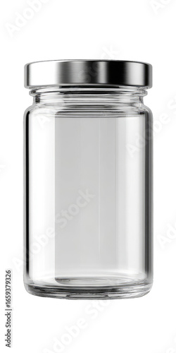 Clear glass jar with metal lid (1)