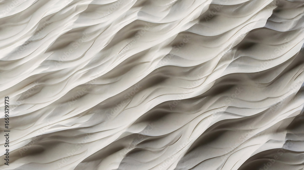 Fototapeta premium Soft White Embossed Wave Texture
