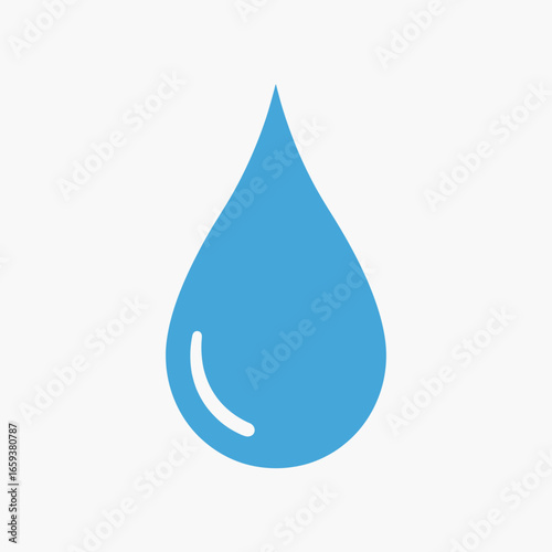 Simple illustration of a blue water drop against a white background.