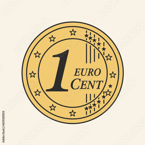 A single one euro cent coin against a light background.