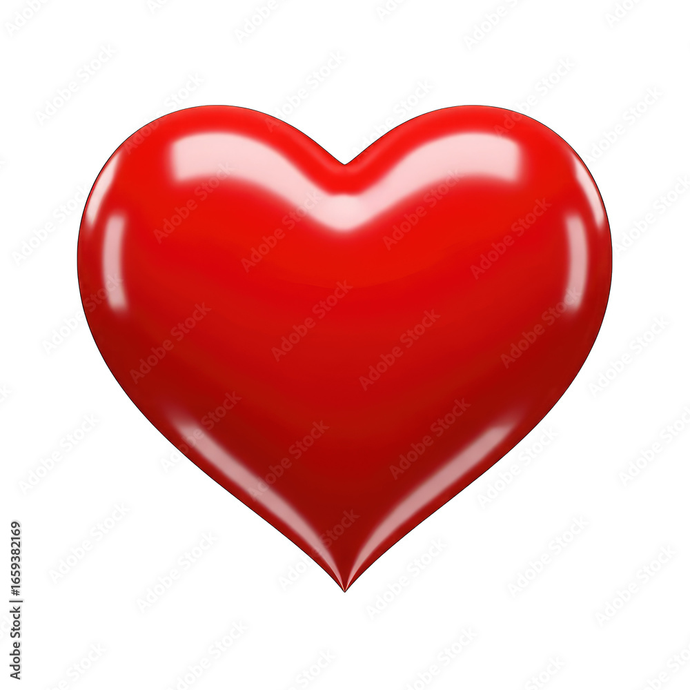 3D Rendering of Saturated Red Heart on Transparent Background for Designs 3D Rendering of Saturated Red Heart on Transparent Background for Designs