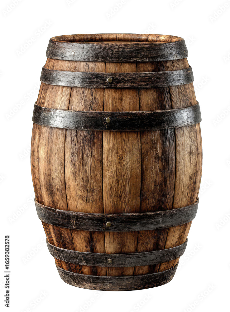 Fototapeta premium Aged wooden barrel, full view (2)