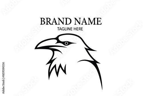 Stylized Eagle Logo Design with Brand Name on White Background