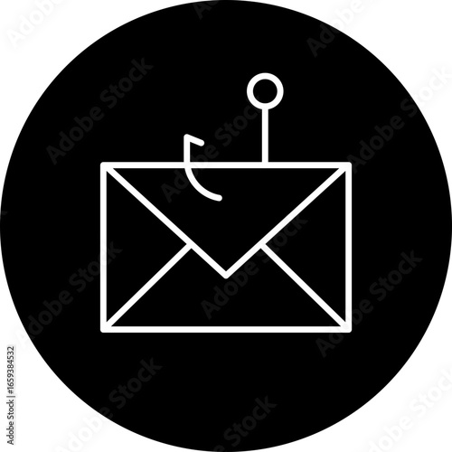 phishing Circle icon, phishing icon – cyber scam, email fraud, data theft, online threat symbol