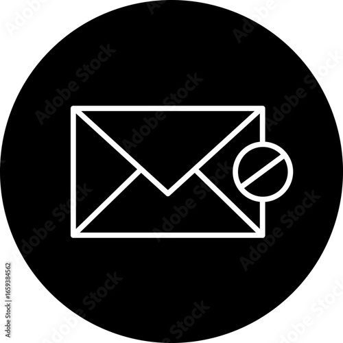 Spam circle icon, spam icon – unwanted email, junk mail, email threat, inbox protection symbol