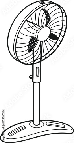 Electric Fan on Stand Vector