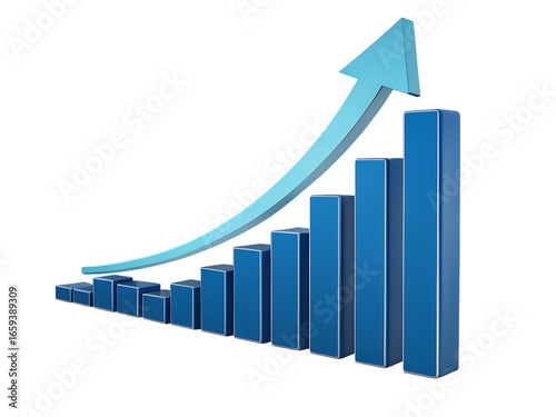 A blue bar graph with an arrow pointing upwards on a black background representing growth and success created with generated ai Free Download A blue bar graph with an arrow pointing upwards on a black background representing growth and success created with generated ai - GFXLoad