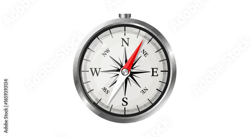 Directional Guidance: A Classic Compass Illustration for Navigation and Exploration Tools