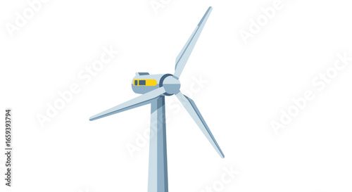 Wind turbine illustration harnessing renewable resources for electricity generation, a symbol of sustainable energy and power