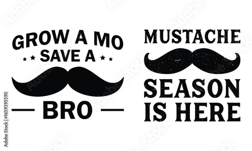 Men’s Health Awareness T-Shirt Design Movember Support Typography Tee