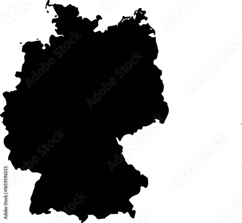 Germany map icon – simple black silhouette vector of Germany country shape for apps, infographics, and web design