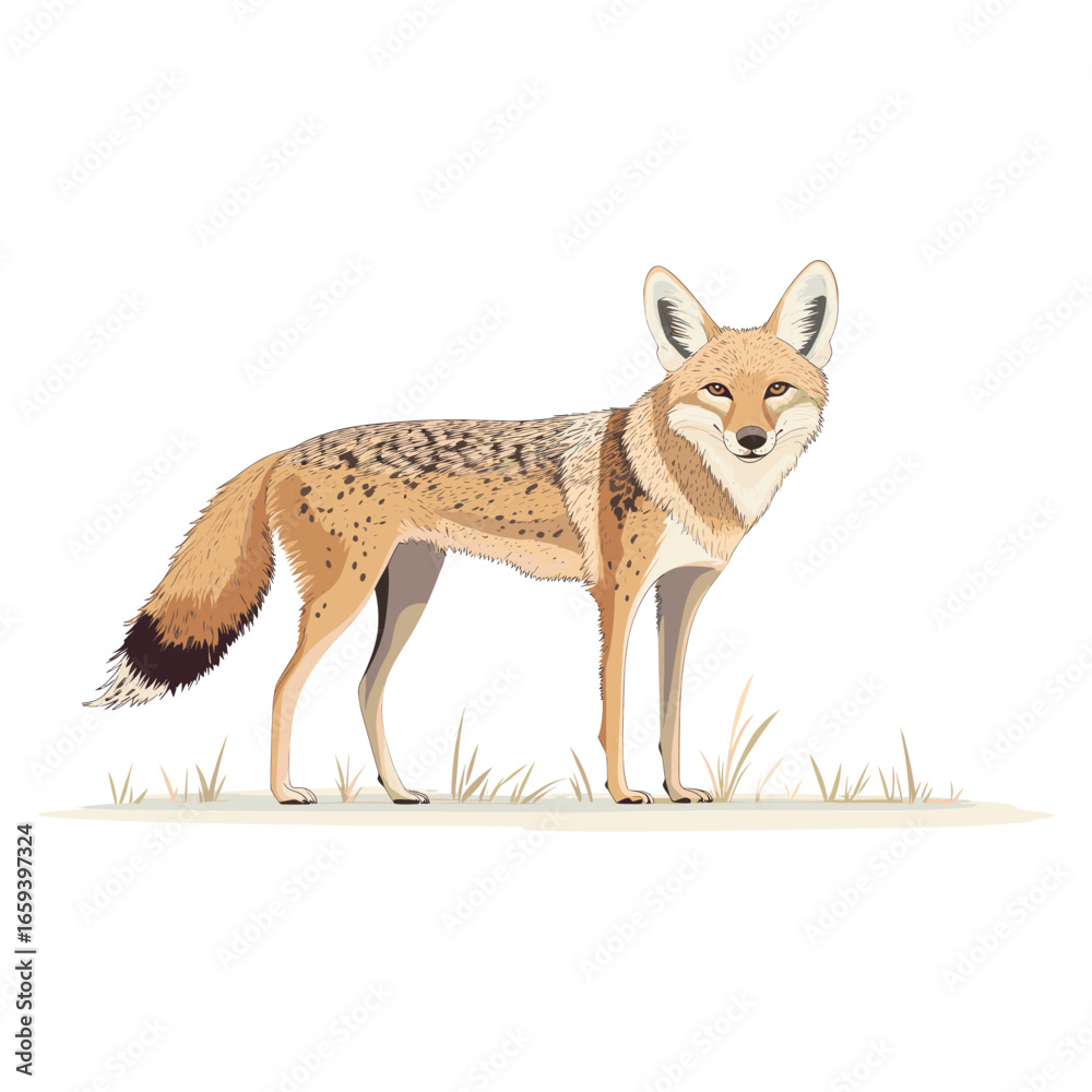 Fototapeta premium Vector illustration of Coyote wildlife animal coyote vector