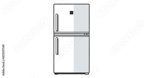 Minimalist Fridge Illustration: A Modern Appliance for Kitchen Concepts and Home Design Projects