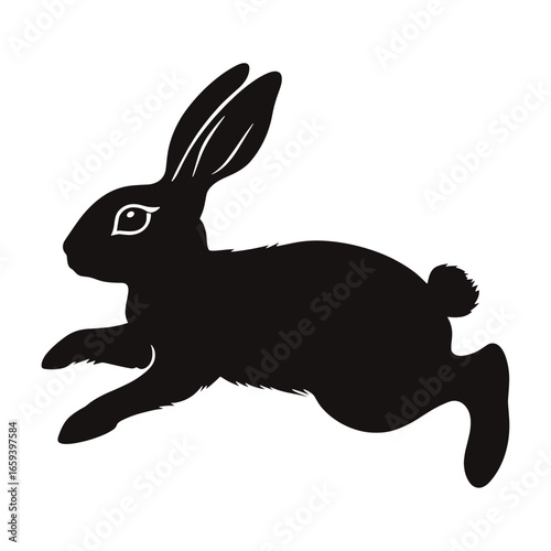 A rabbit silhouette running illustration animal bunny vector