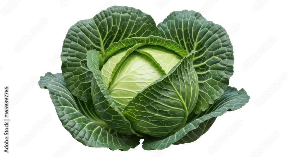 Fototapeta premium Isolated Fresh Green Cabbage