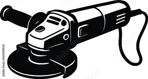 cutting grinding machine vector hand drawn illustration