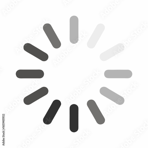 A gray and white circular loading animation icon on a plain white background