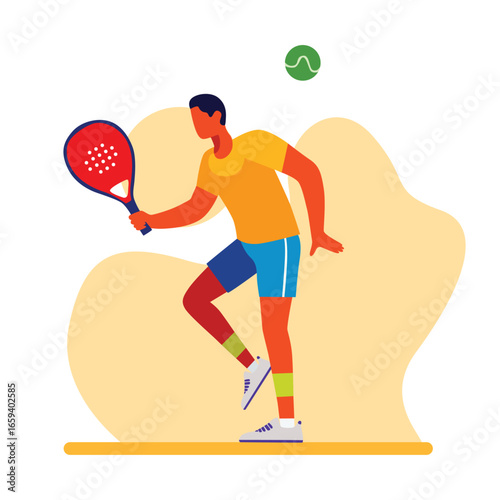 man play padel tennis sport in action