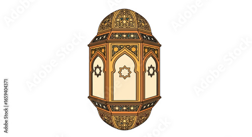 Intricate Islamic Lantern Ornament Depicting Rich Heritage and Traditional Design Style and Decorative