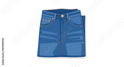 Denim Delight: A Folded Pair of Classic Blue Jeans Showcasing Timeless Style and Versatile Appeal for Fashion and Design Projects