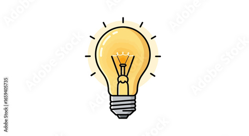 Radiant idea bulb illustration, signifying innovation, inspiration and creative thinking, solution representation and visionary concepts