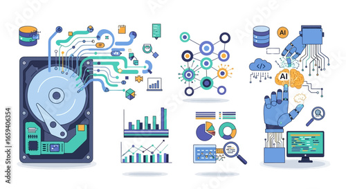 Illustrative Data Processing and Machine Learning Conceptualization for Technological Integration with Artificial Intelligence