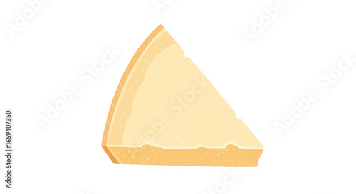 Stylized Slice of Hard Cheese with Subtle Texture, Isolated on a Clean White Background creating a Minimalist Illustration with Geometric Shapes