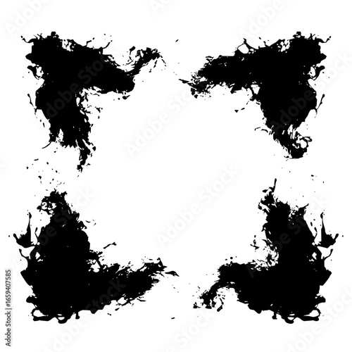 Abstract ink blot symmetric design vector illustration for graphic design and creative projects use case