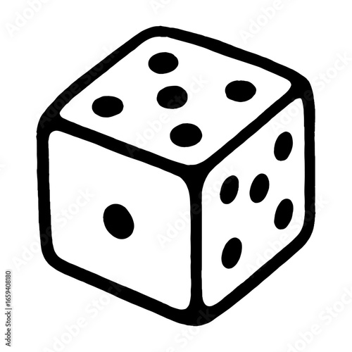 Minimalist dice illustration PNG vector