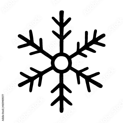 Minimalist snowflake winter design vector