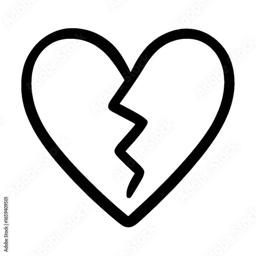 Heartbreak symbol minimalist design vector