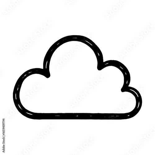 Simple cloud outline illustration vector