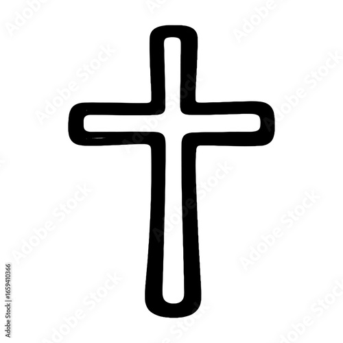 Simple black cross illustration vector