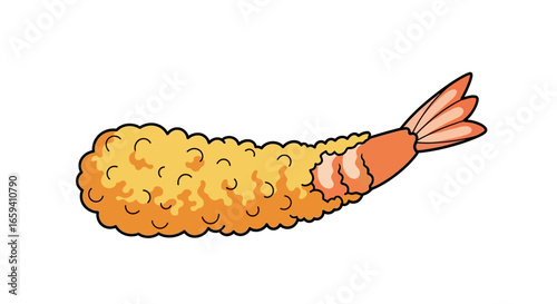 Delicious and crispy tempura shrimp, a popular japanese cuisine staple and seafood specialty illustration for culinary projects and gastronomy art