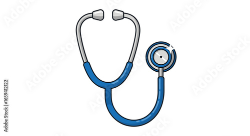 Stylized stethoscope illustration, depicting essential medical diagnostic tool commonly used in healthcare field and representing medical examination