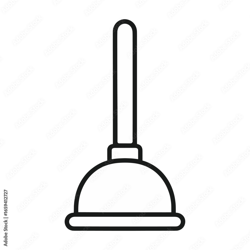Simple black and white plunger vector Simple black and white plunger vector