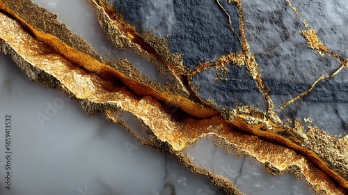 Natural stone layers with gold trim high resolution photo