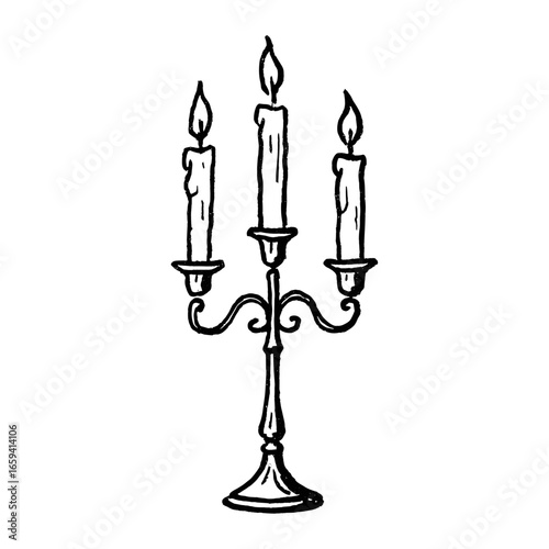 Elegant vintage candle holder illustration vector