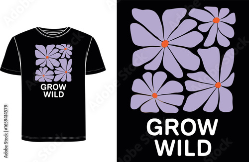 t shirt design with flowers