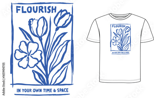 t shirt design with flowers