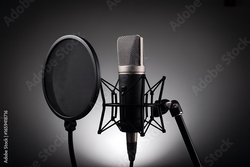 Close-Up of a Professional Studio Microphone