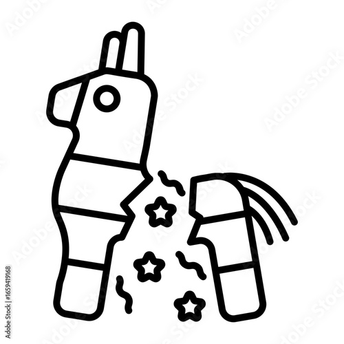 A line style icon showing pinata