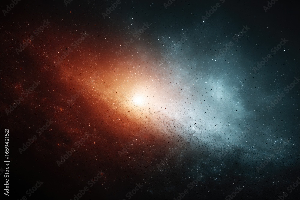 Fototapeta premium Cosmic swirl of red and blue nebula