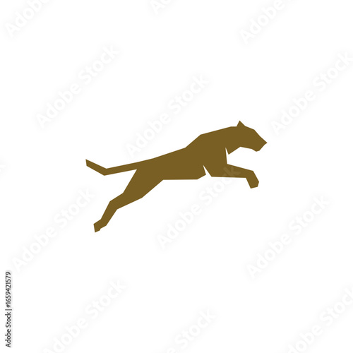Jumping panther silhouette logo design