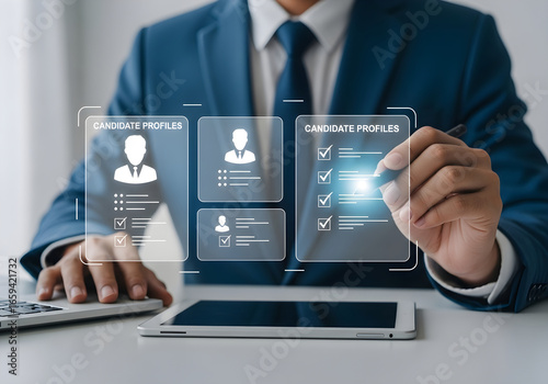 Candidate profile review and selection process for human resources and recruitment management team