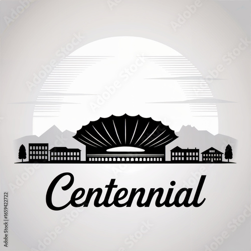 Centennial Skyline Silhouette — A Modern Colorado City with Rocky Mountain Views Vector Illustration
