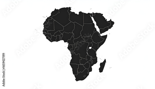 Africa Map with Political Borders.