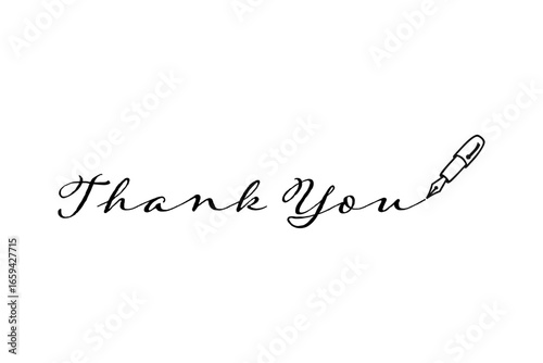 Thank You - 手書き風の筆記体で書いたThank You（ありがとう）の文字（カリグラフィー）
